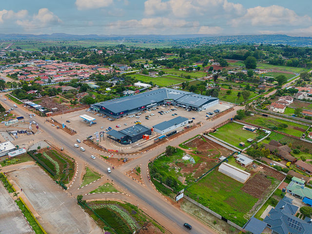 Aerial landscape showing new roads and development plots