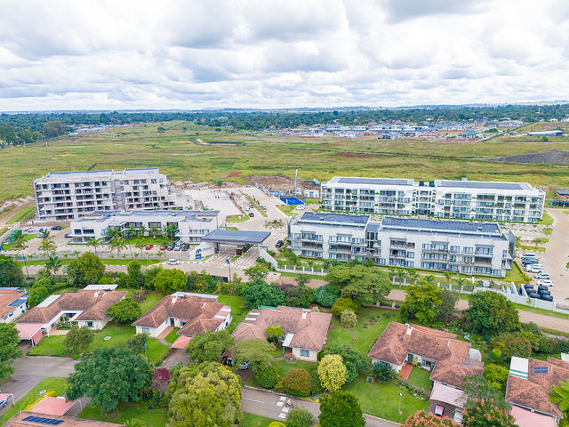 Aerial overview of a residential development