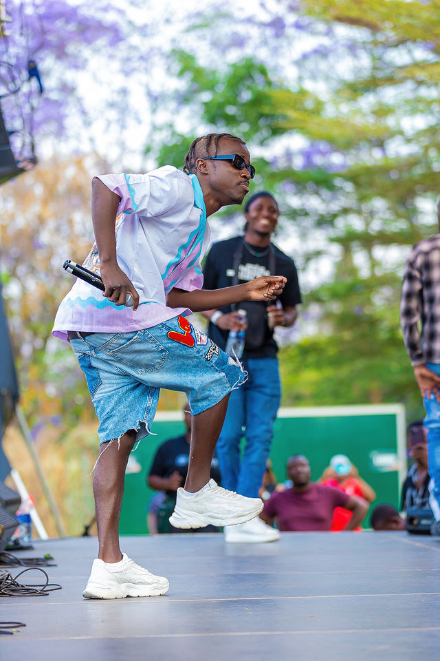 Saxophonist performing live on stage
