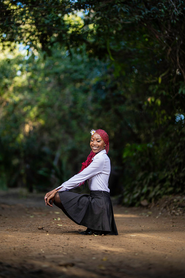 Full-length outdoor fashion portrait
